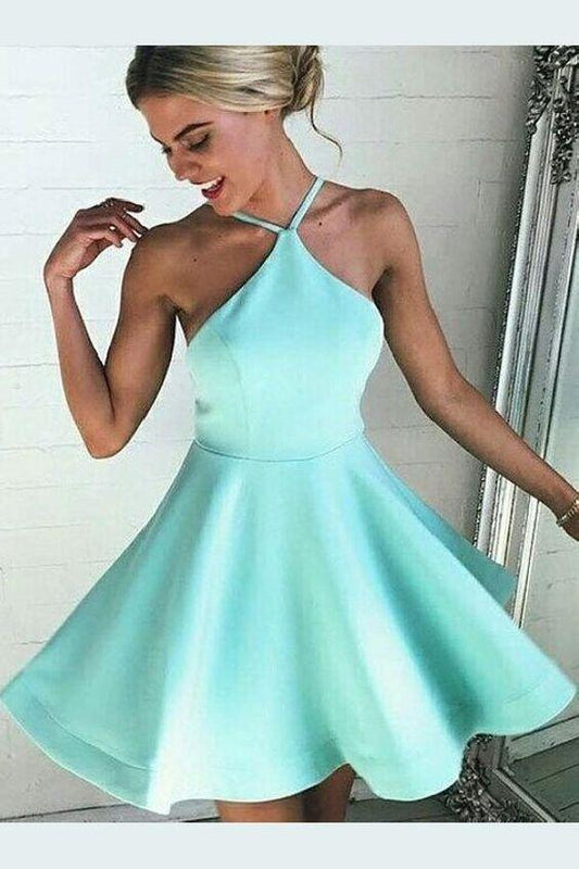 A-Line Dresses Backless Homecoming Dresses Jaliyah Short Mint Green 255