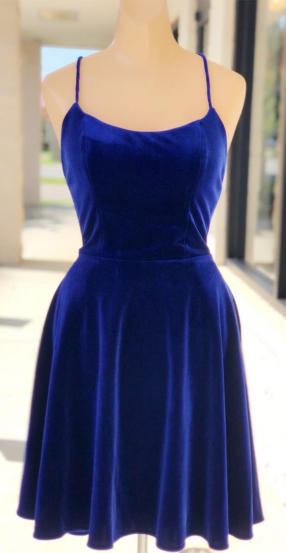 Simple Velvet Party Royal Blue Haley Homecoming Dresses Dress 2591