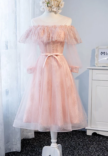 Tulle Pink Lace Homecoming Dresses Kyla Short Dress 3025