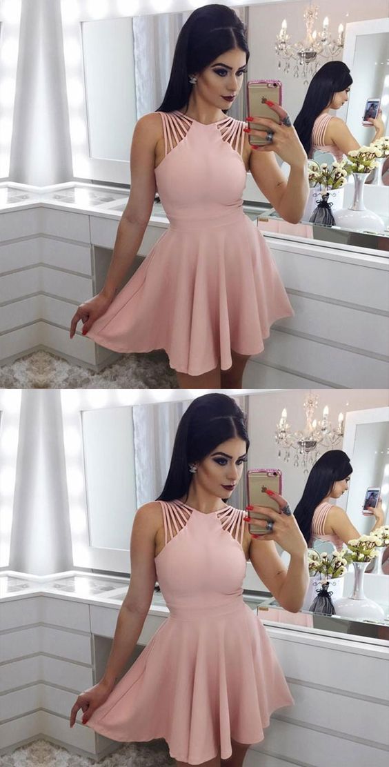 Short Simple Gowns Fashion Homecoming Dresses Pink Shiloh Dresses 303