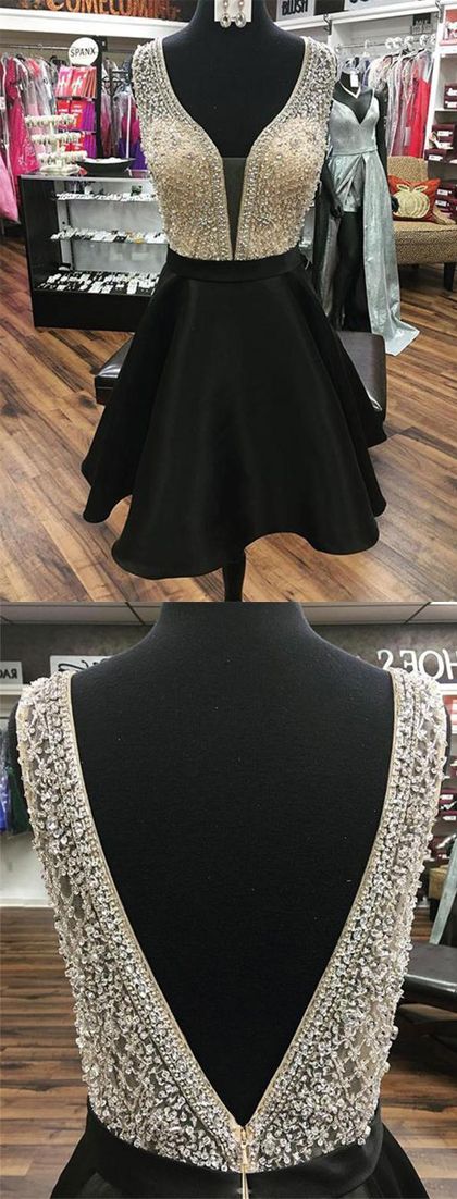 Black Short With Baylee Homecoming Dresses Beading 3143