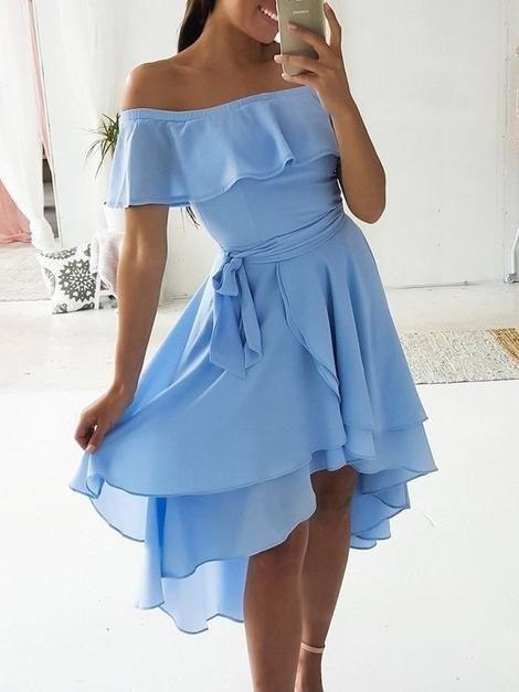 Off Homecoming Dresses Chiffon Hazel The Shoulder Blue 3369