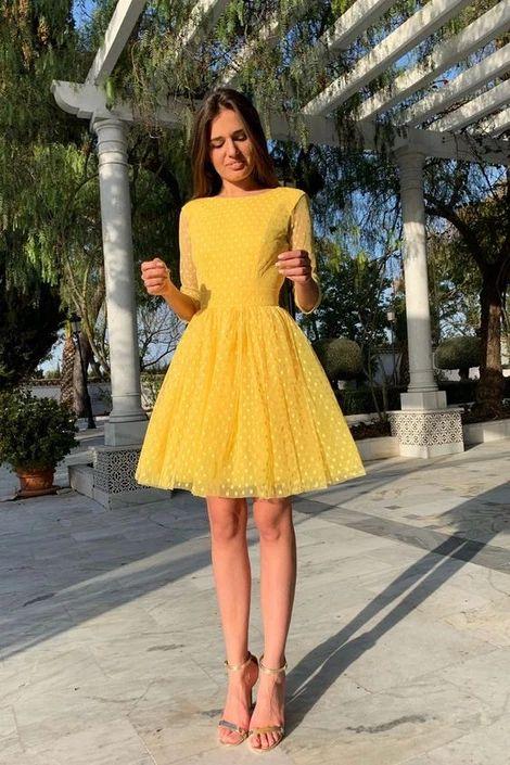 2024 Bryanna A Line Homecoming Dresses Yellow 3471