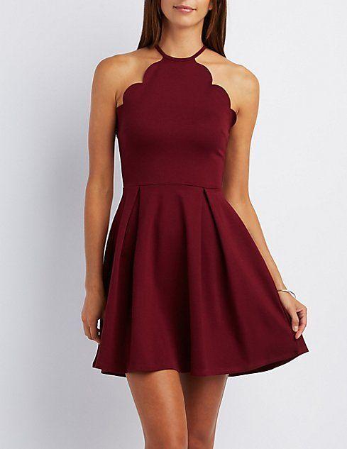 Burgundy Short Round Neck Party Dress Satin Marilyn Homecoming Dresses 3846