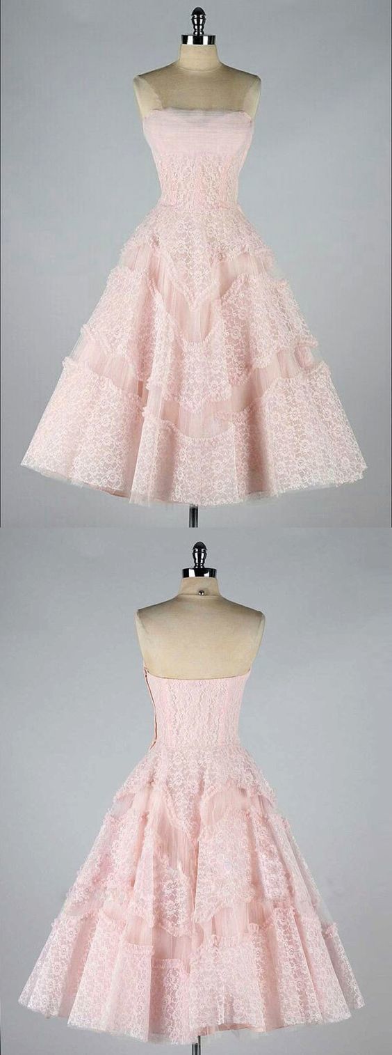 Jemima Lace Pink Homecoming Dresses Strapless 3990