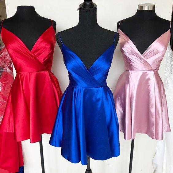 2024 Short Homecoming Dresses Jess Royal Blue Pink Red 4069