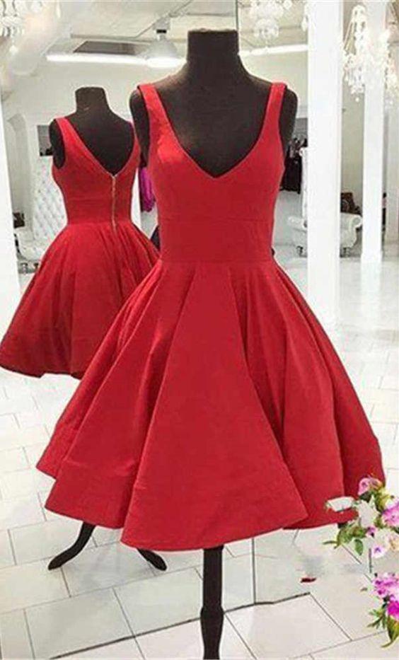 Simple Short Cheap Red Homecoming Dresses Lauretta For Teens 4212