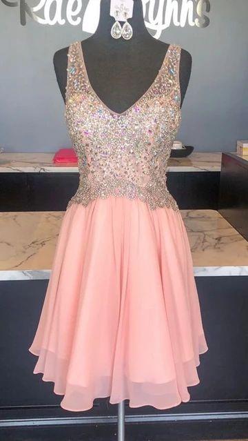 Rhinestones Short Homecoming Dresses Sarah Pink 4350