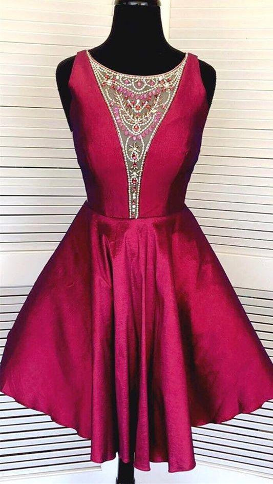 Burgundy Homecoming Dresses Janiyah With Beaded Top 2024 Short 4351