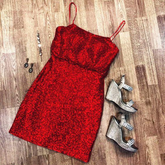 Homecoming Dresses Lia Burgundy Sequins Dress 4366