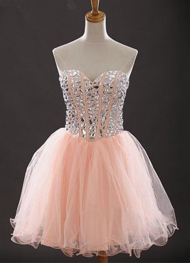 Blush Short Dresses Lynn Homecoming Dresses Pink Tulle Gowns 4379