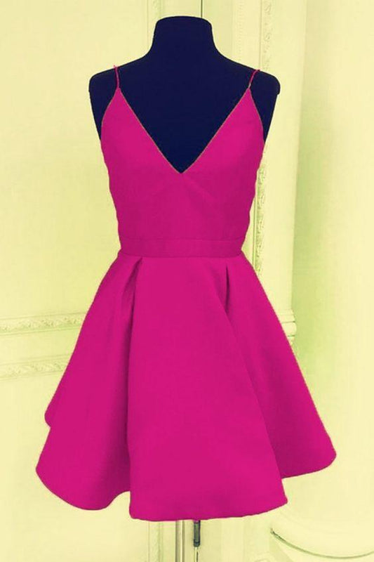 Fuchisa Homecoming Dresses Pink Susan Rose Semi Formal Dress 4755