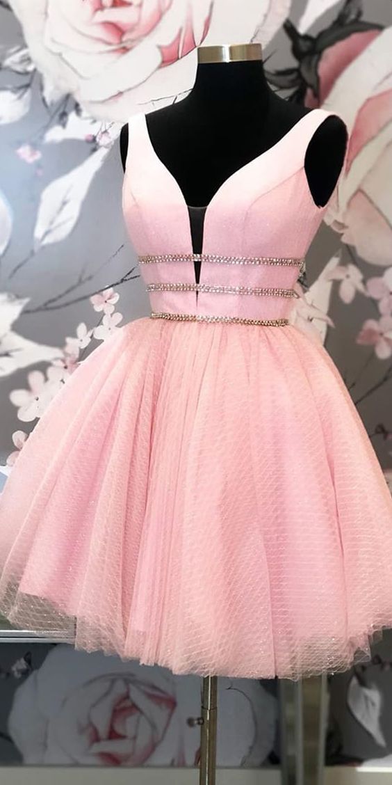 Princess Short Party Dress Pink Jaslene Homecoming Dresses Tulle 5188