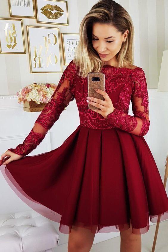 Ella Homecoming Dresses Burgundy 5428