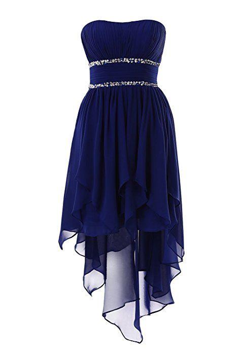 Navy Homecoming Dresses Kaelyn Blue Strapless 5634