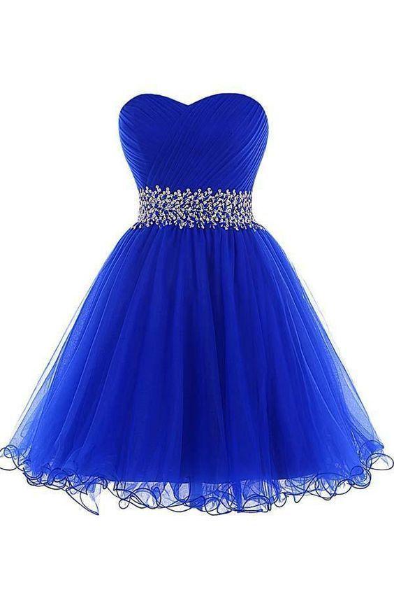 A-Line A-Line Sweetheart Royal Blue Homecoming Dresses Lace Janae Short Tulle -Up 5638