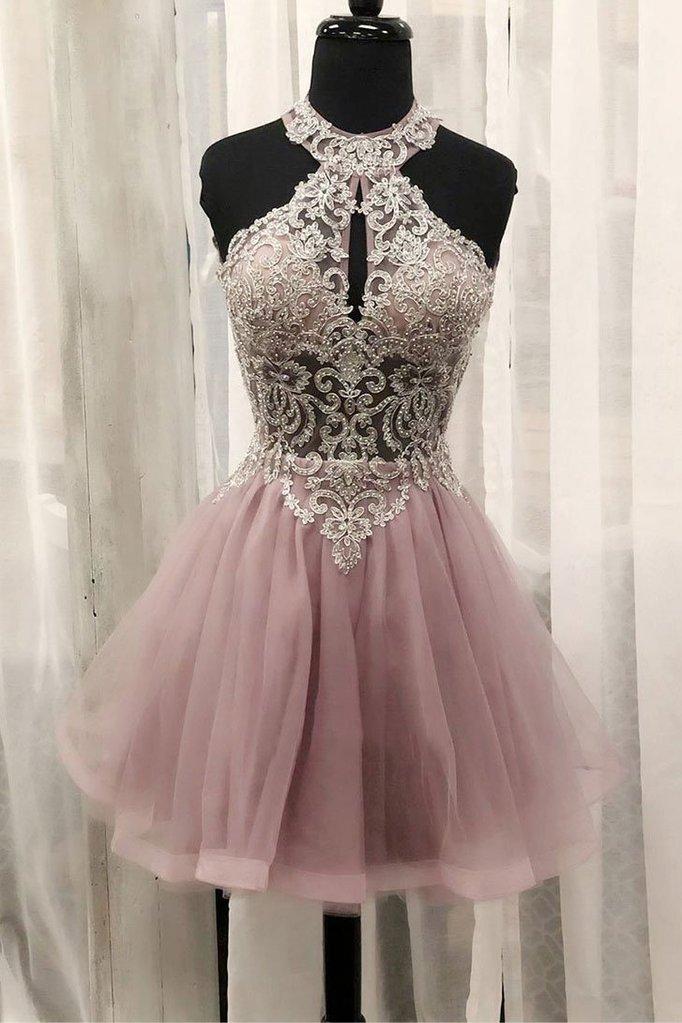 PINK TULLE LACE Homecoming Dresses Harley SHORT DRESS PINK 5763