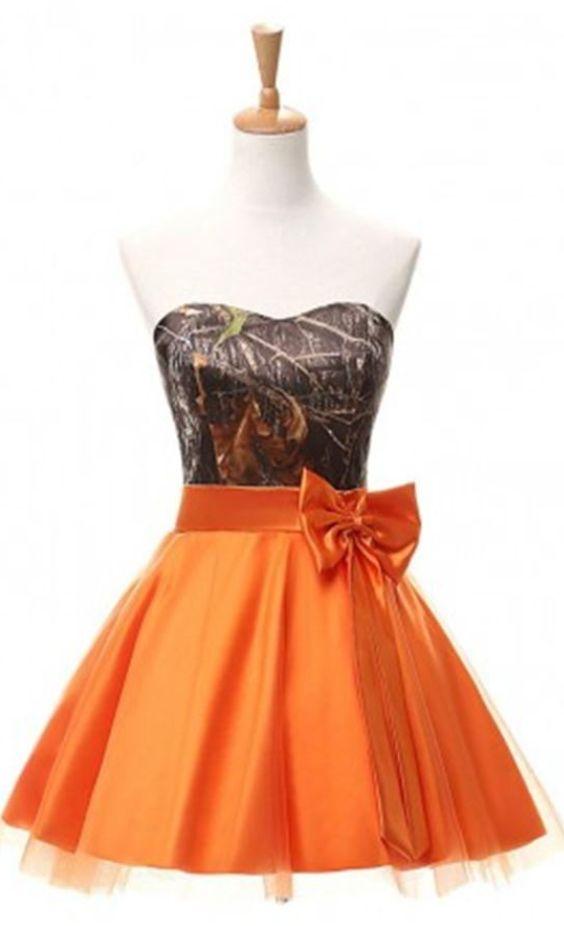 Camo Short Party Homecoming Dresses Gabrielle Dress Orange Dresses 8822