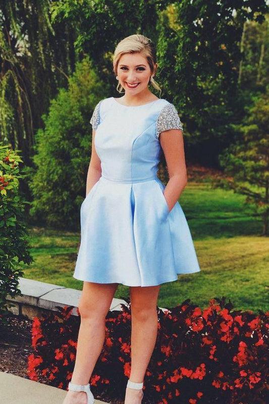 Short Yvonne Homecoming Dresses Blue 9740