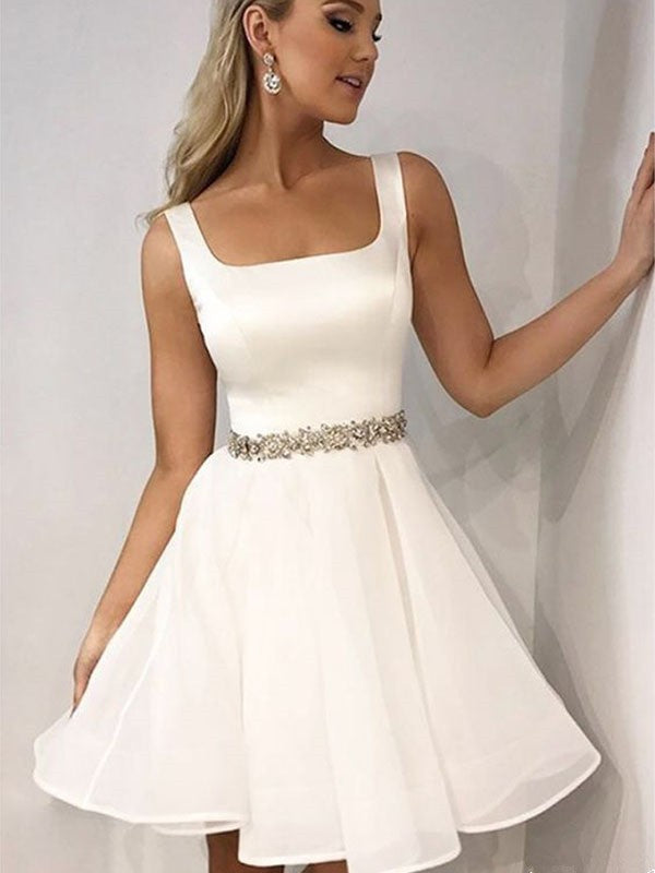 A-Line/Princess Sleeveless Straps Beading Short/Mini Alani Homecoming Dresses Chiffon Dresses