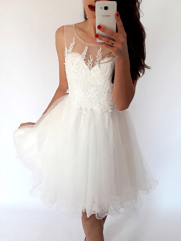 A-Line/Princess Scoop Sleeveless Tulle Short/Mini Marisol Homecoming Dresses Dresses